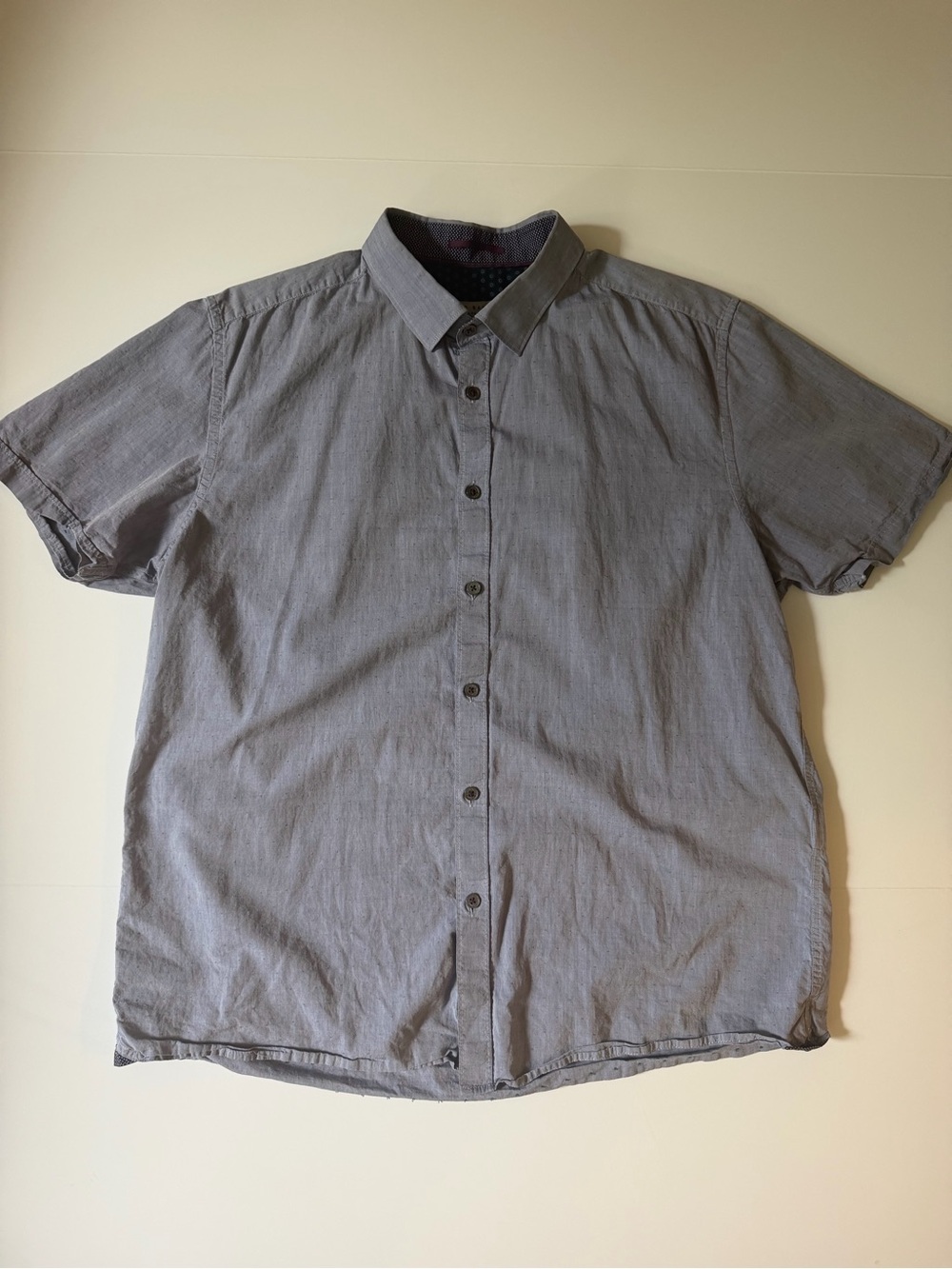 Ted Baker Short-Sleeve Button-Down Shirt in Gray